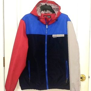 Members Only Retro Style Colorblock Windbreaker Jacket. Size Large.  Like New!